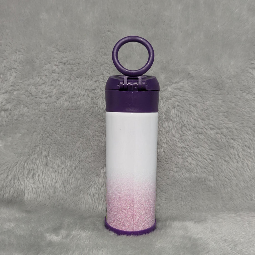 Kids Deer Water Bottle With A Glitter Design 12oz With Reusable Straw, Can Be Personalized
