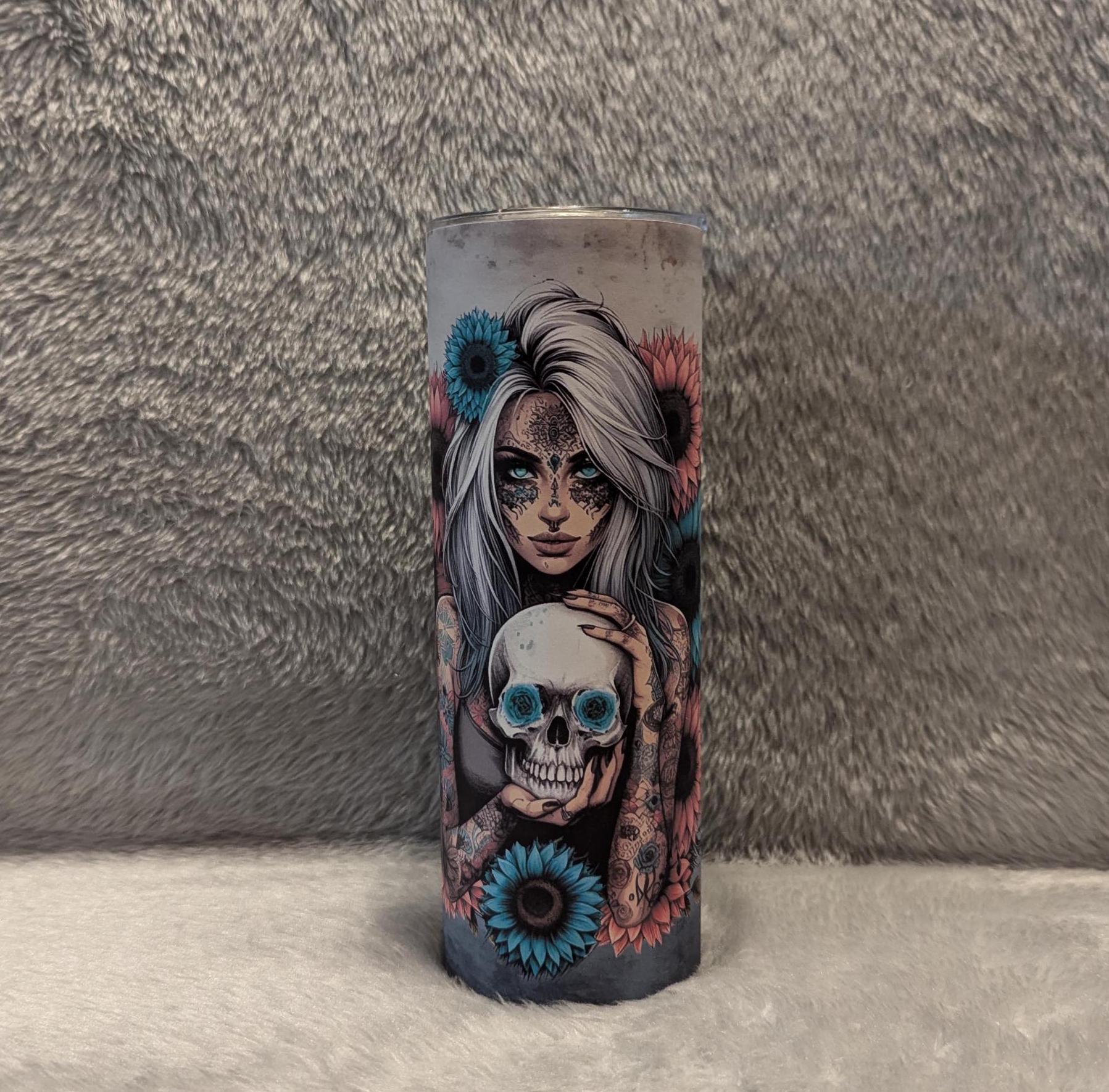 Make A Wish Boho Girl Tumbler 20oz With Reusable Straw, Can Be Personalized