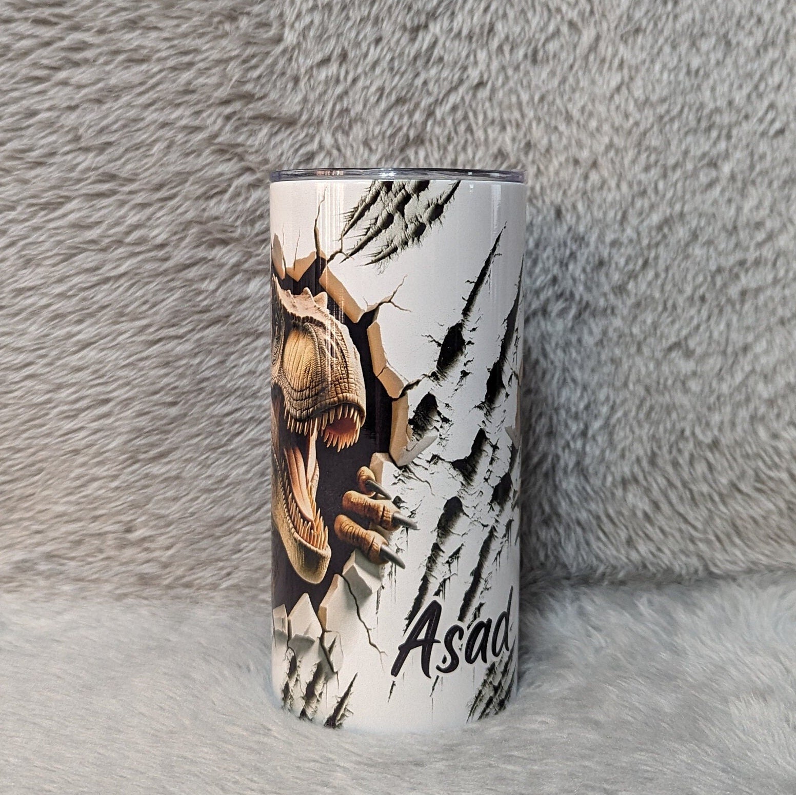 Kids Dinosaur Tumbler 15oz With Reusable Straw, Can Be Personalized