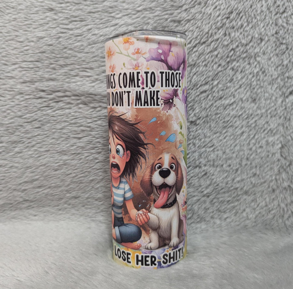 Crazy Mom Tumbler 20oz With Reusable Straw, Can Be Personalized