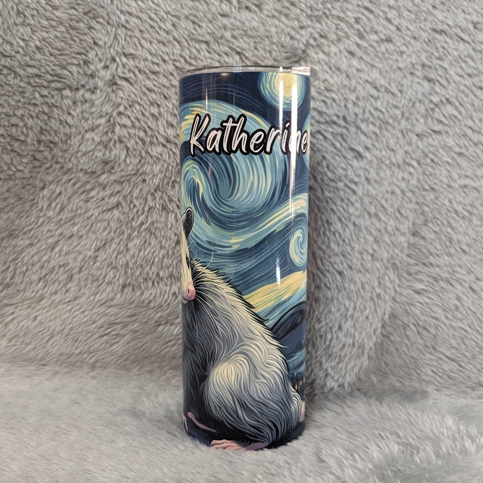 Possum Tumbler 20oz With Reusable Straw, Can Be Personalized
