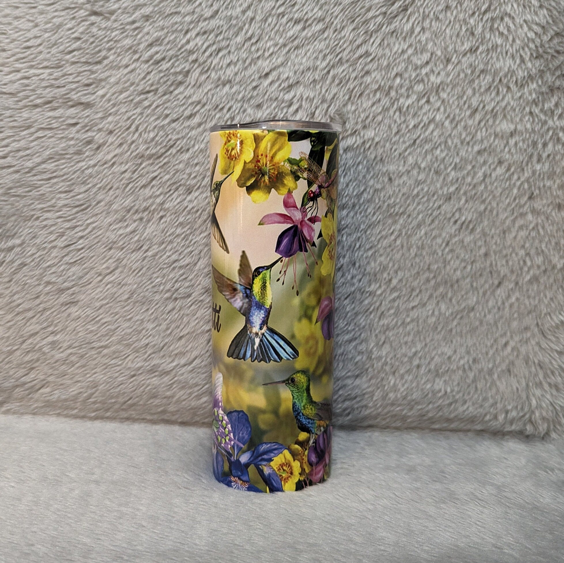 Hummingbird Tumbler 20oz With Reusable Straw, Can Be Personalized