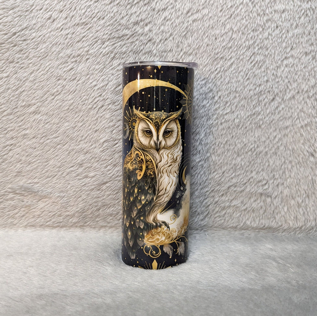 Owl Tumbler 20oz With Reusable Straw, Can Be Personalized