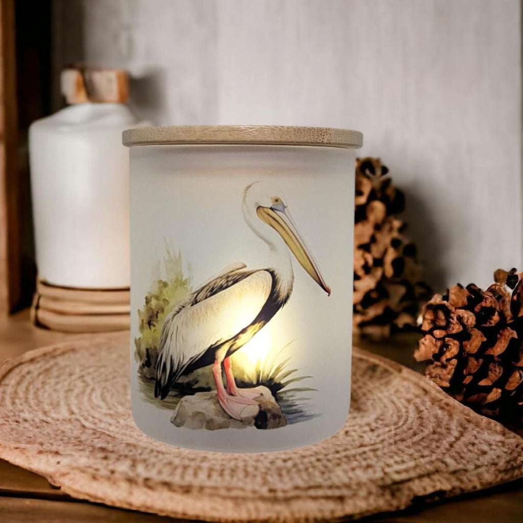 Beautiful Pelican Candle Holder Includes A Battery Operated Flickering Tea Light
