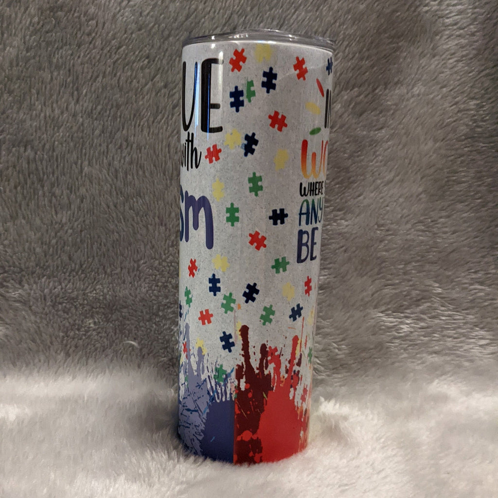 I Love Someone With Autism Tumbler 20oz With Reusable Straw