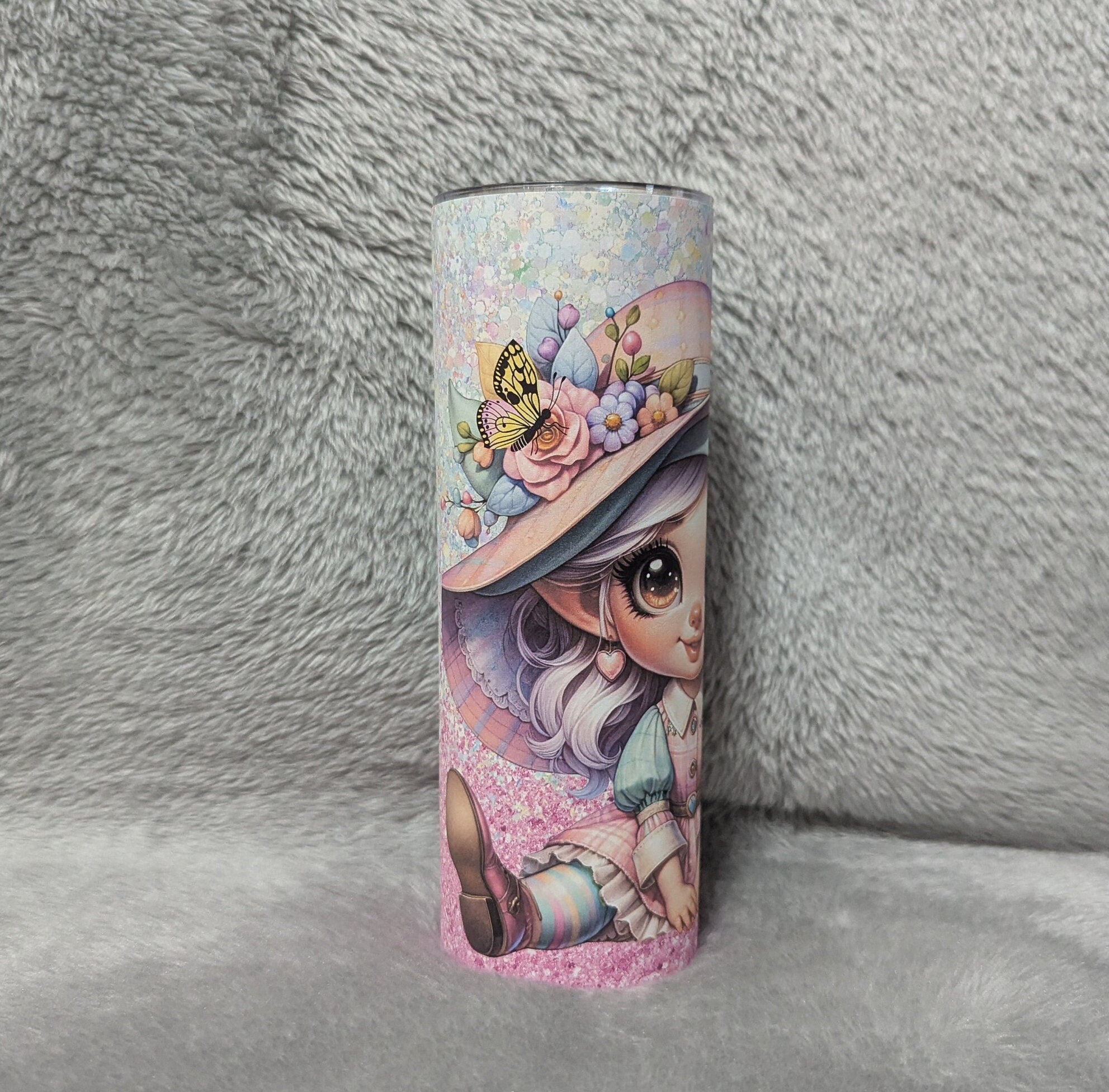 Pretty Girl Gnome Tumbler 20oz With Reusable Straw, Can Be Personalized