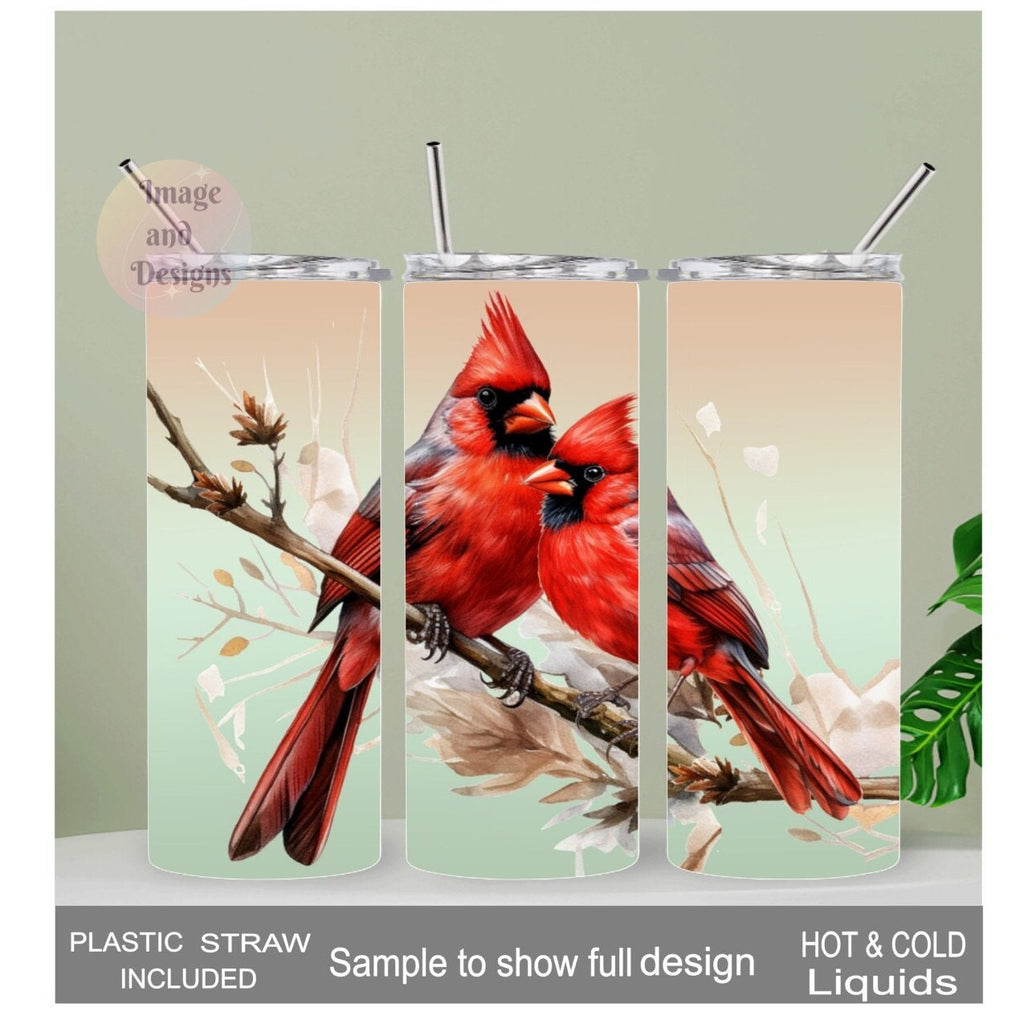 Cardinal Tumbler 20oz With Reusable Straw, Can Be Personalized