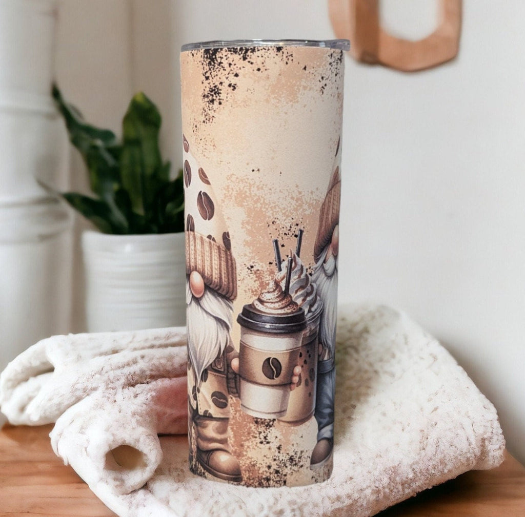 Coffee Gnome Tumbler 20oz With Reusable Straw, Can Be Personalized
