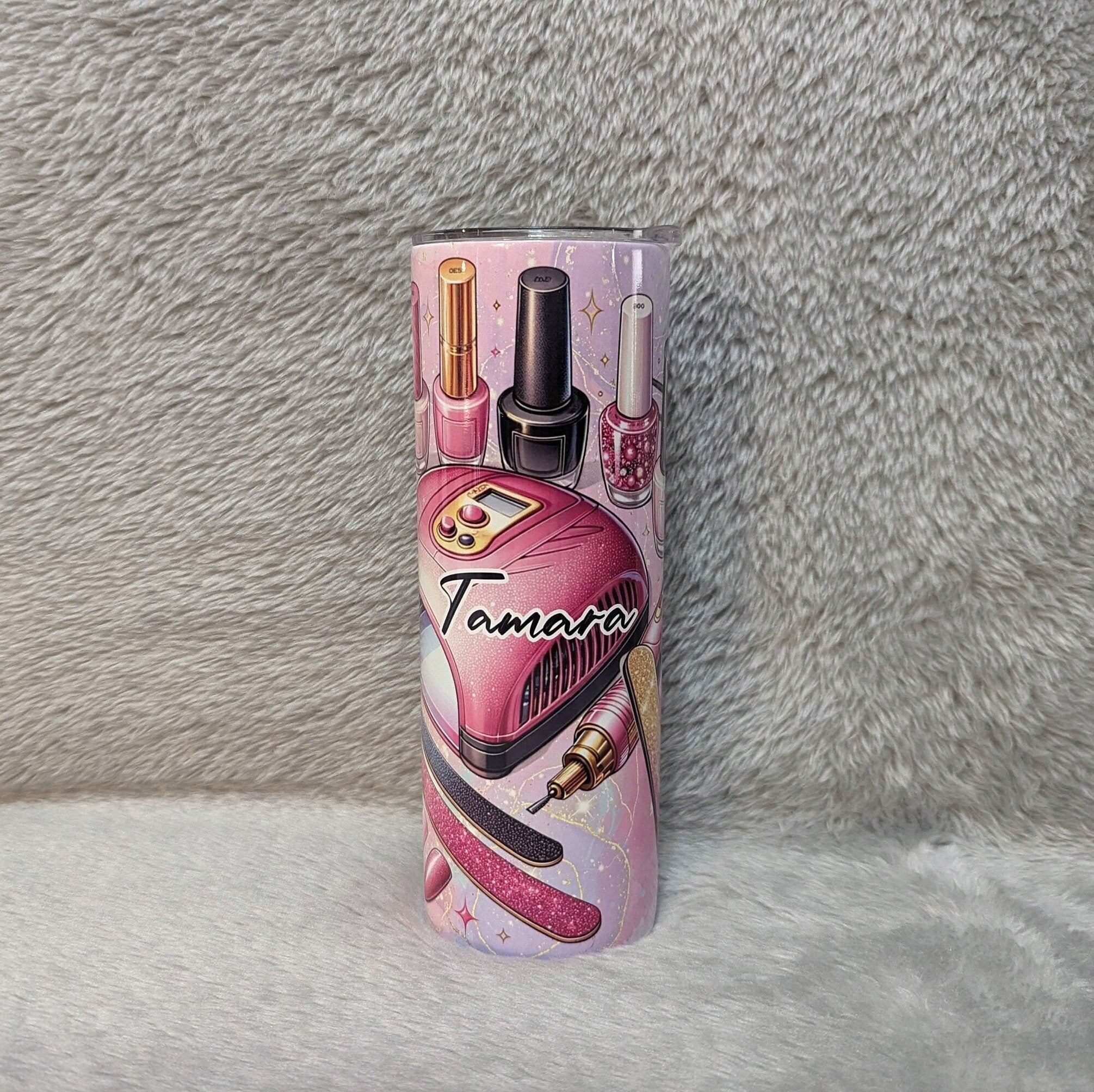 Nail Tech Tumbler 20oz With Reusable Straw, Can Be Personalized