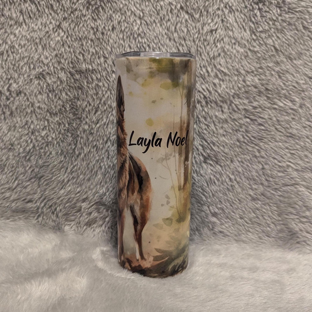 German Shepherd Tumbler 20oz With Reusable Straw, Can Be Personalized