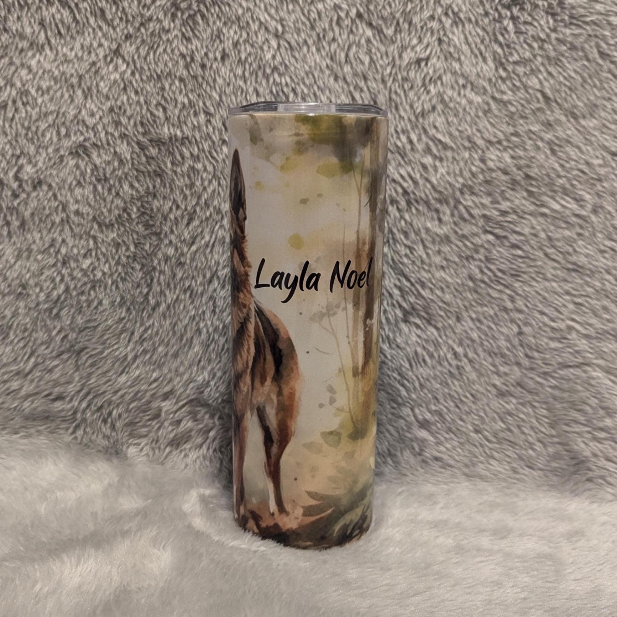German Shepherd Tumbler 20oz With Reusable Straw, Can Be Personalized