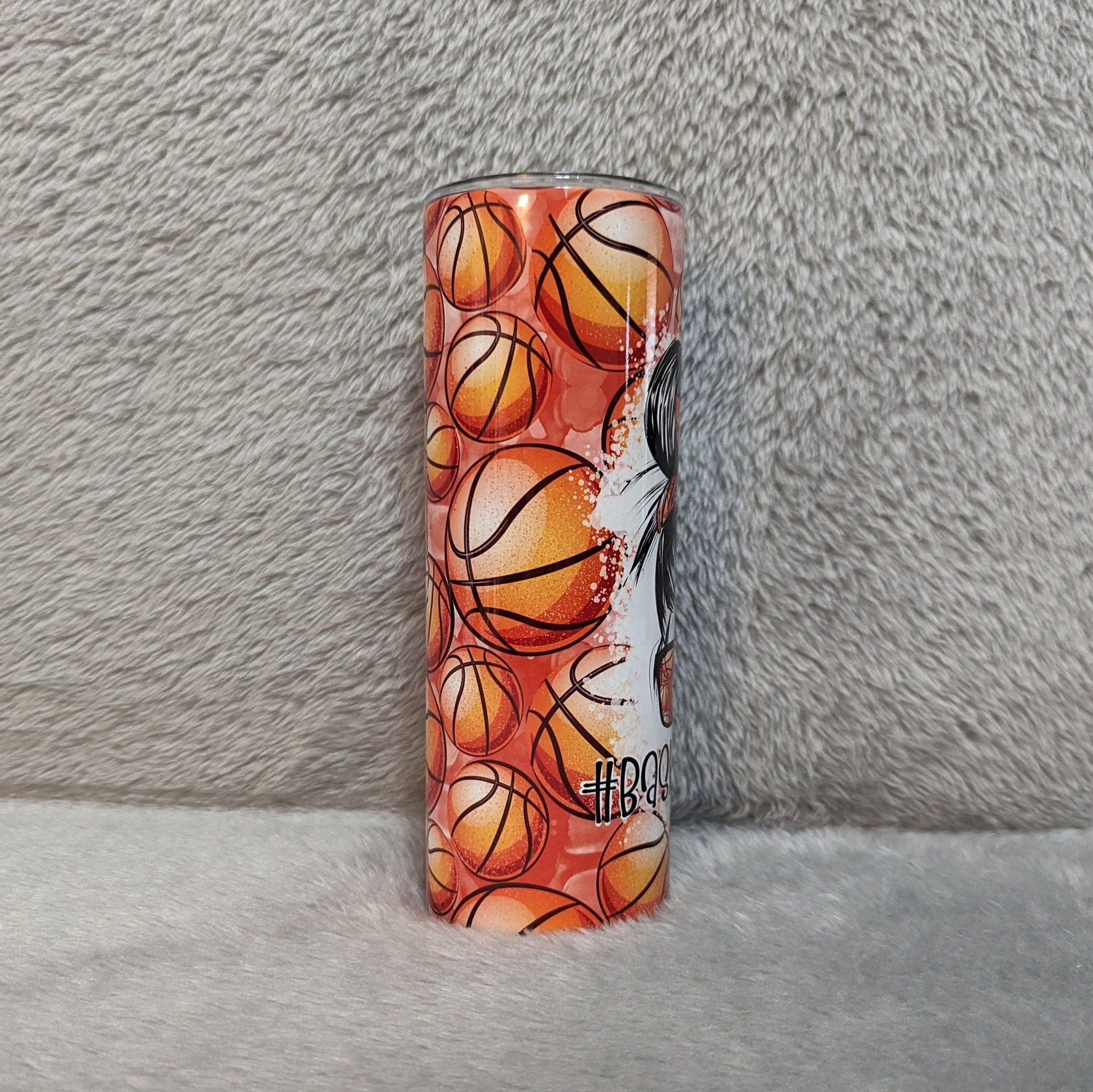Basketball Mom Tumbler 20oz With Reusable Straw, Can Be Personalized
