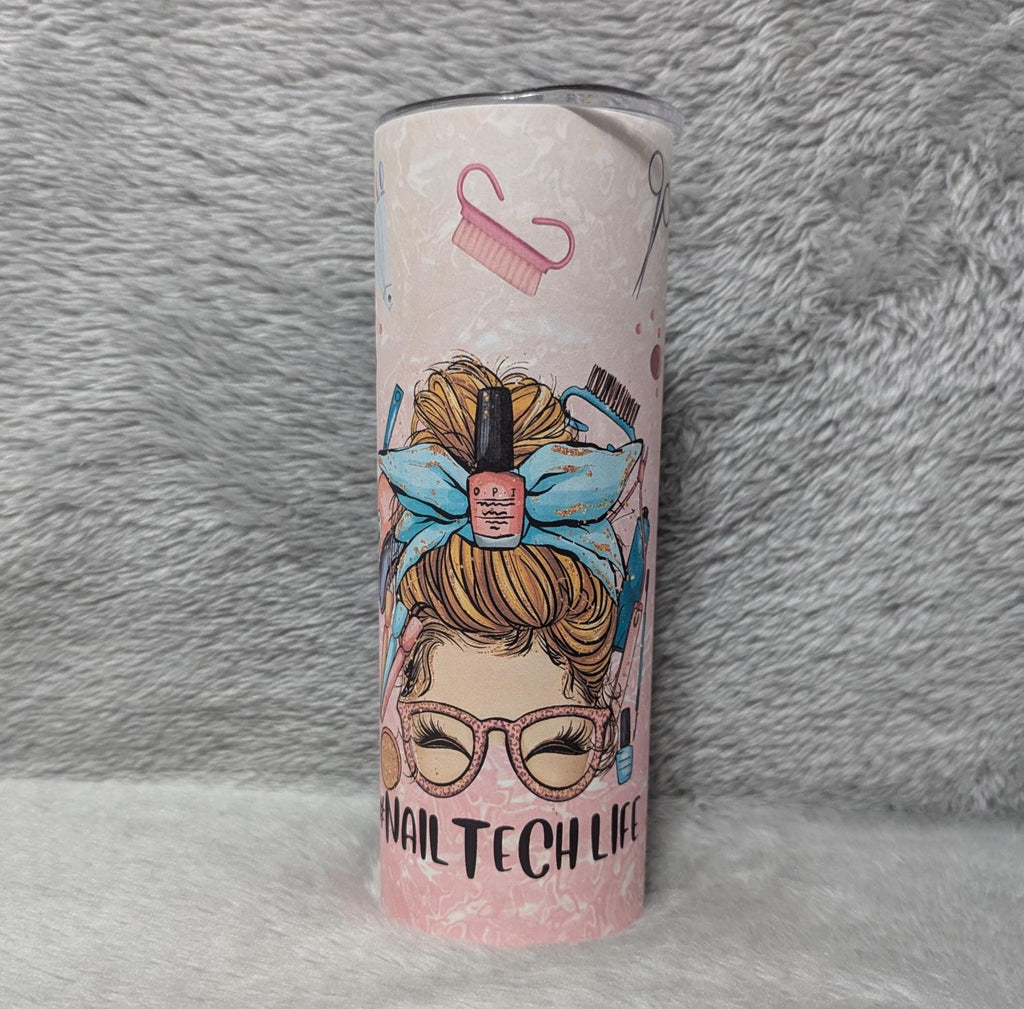 Nail Tech Tumbler 20oz With Reusable Straw, Can Be Personalized