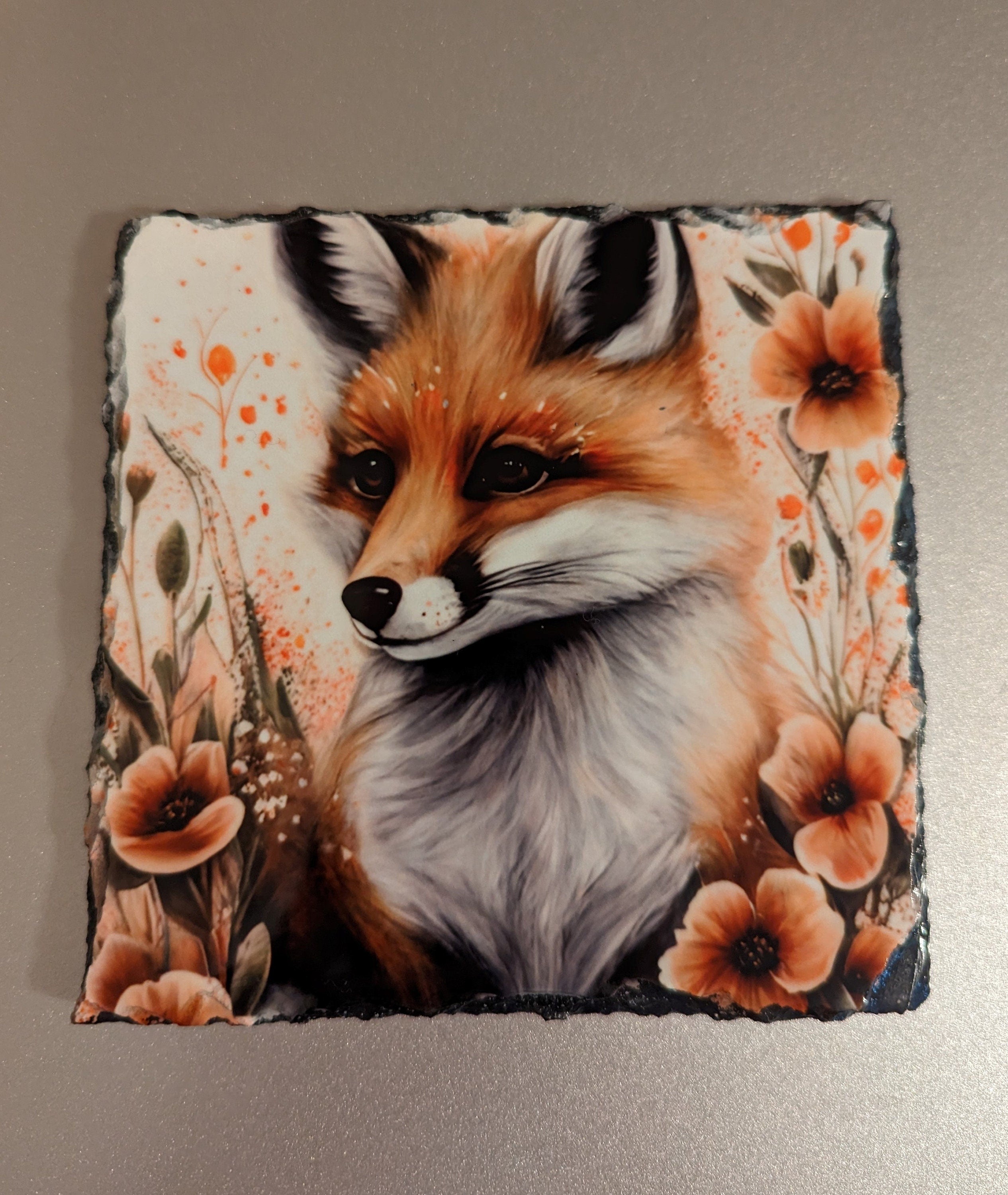 Slate Fox Picture With Display Legs