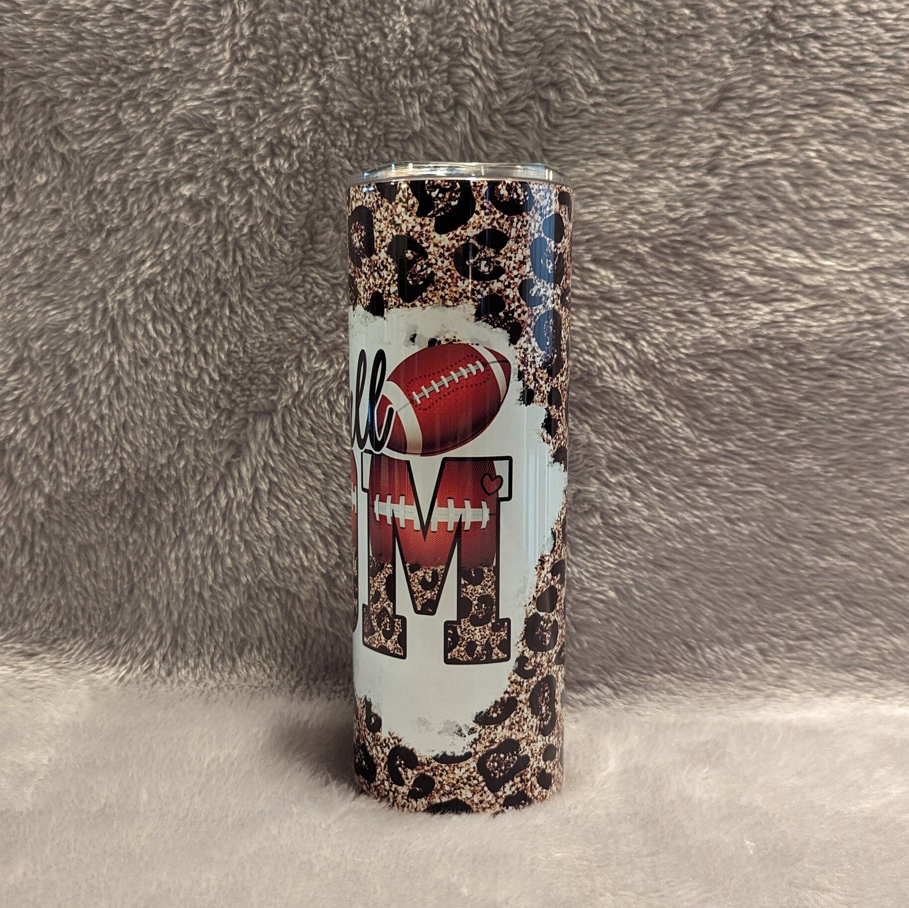 Football Mom Tumbler 20oz With Reusable Straw