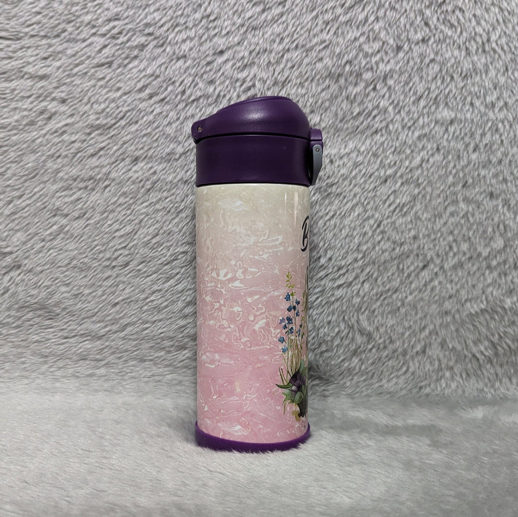 Kids Wolf Water Bottle 12oz With Reusable Straw Can Be Personalized