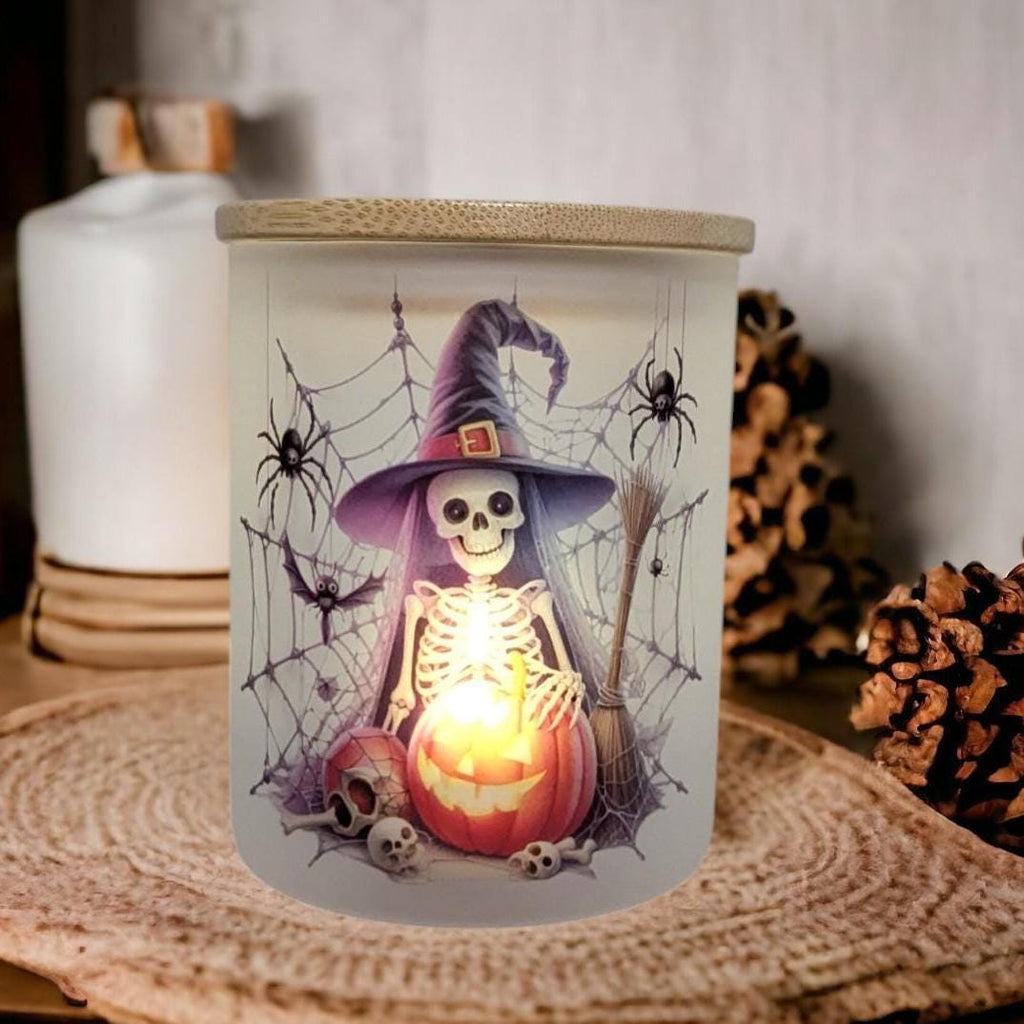 Witch Candle Holder With A Battery Operated Flickering Tea Light