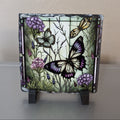 Purple Butterfly Slate Picture With Display Legs