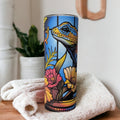 Gecko Lizard Tumbler With Beautiful Colors 20oz With Reusable Straw, Can Be Personalized