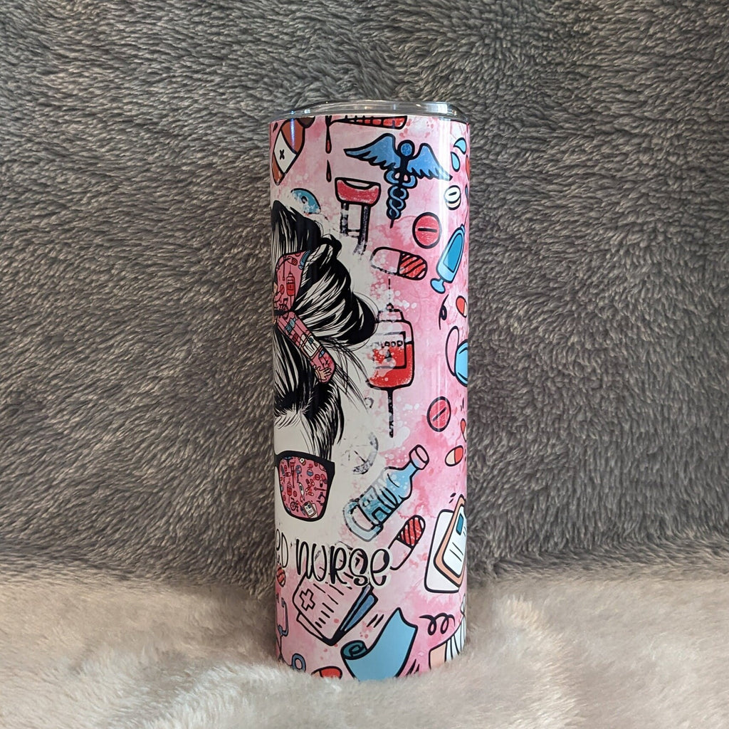 Registered Nurse Tumbler 20oz With Reusable Straw, Can Be Personalized
