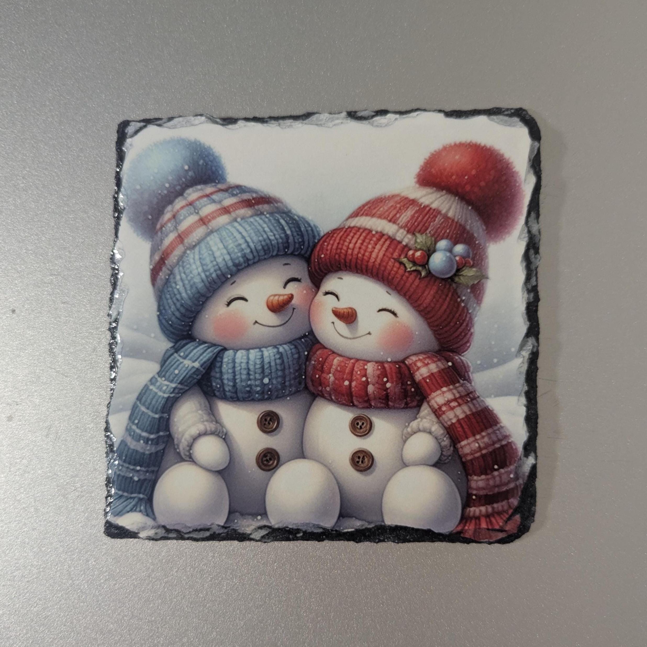 Slate Snowman Picture With Display Legs