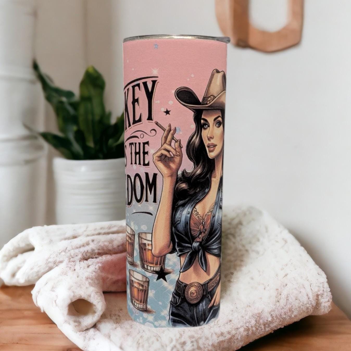 Whiskey Girl Tumbler 20oz With Reusable Straw, Can Be Personalized