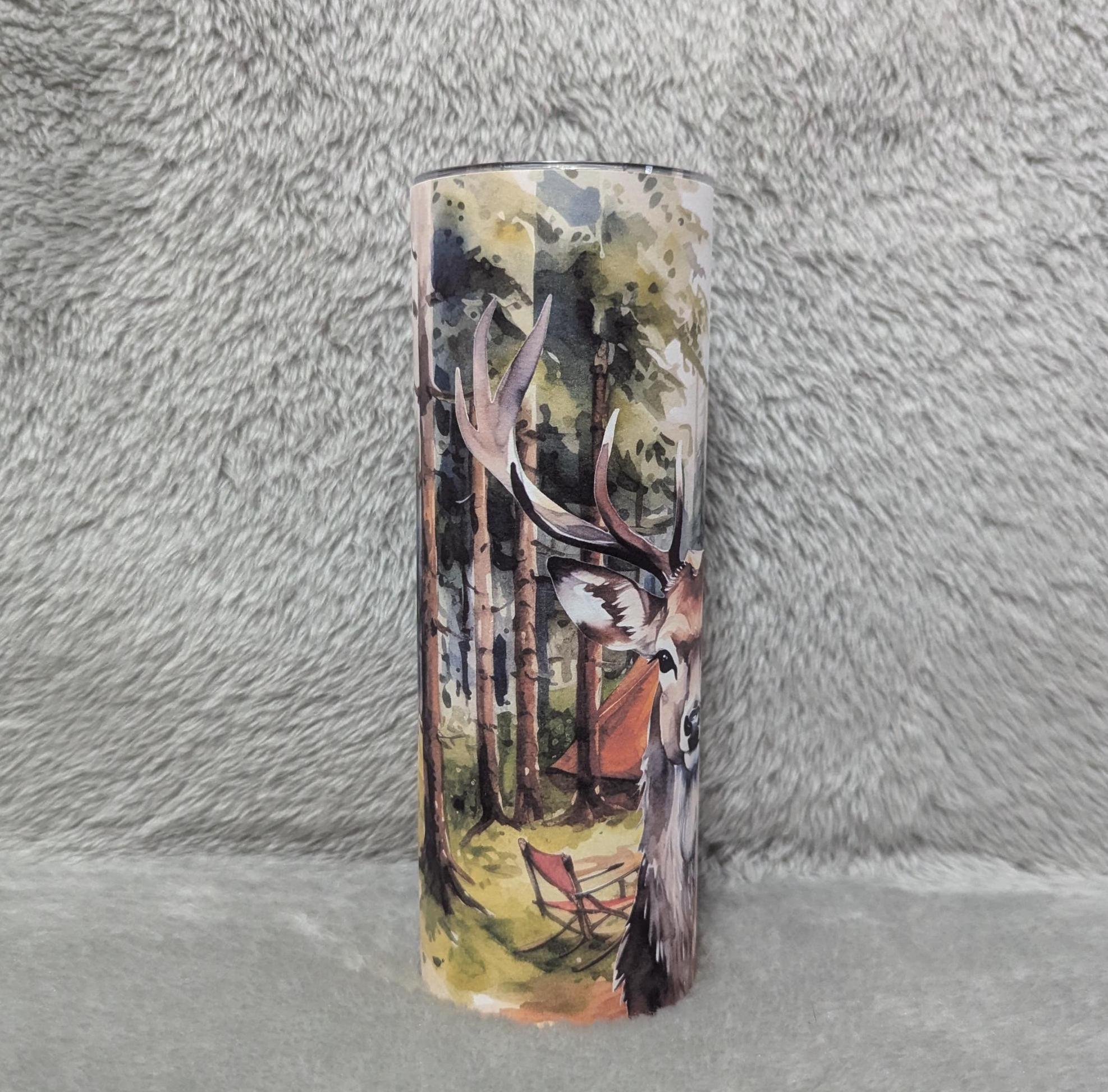Deer Tumbler 20oz With Reusable Straw, Can Be Personalized