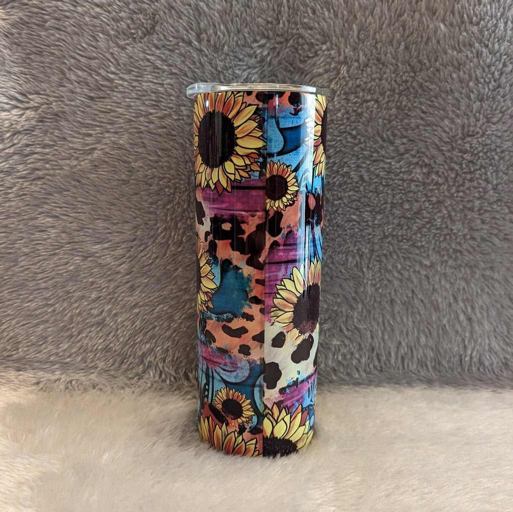 Holstein Cow Tumbler 20oz With Reusable Straw, Can Be Personalized