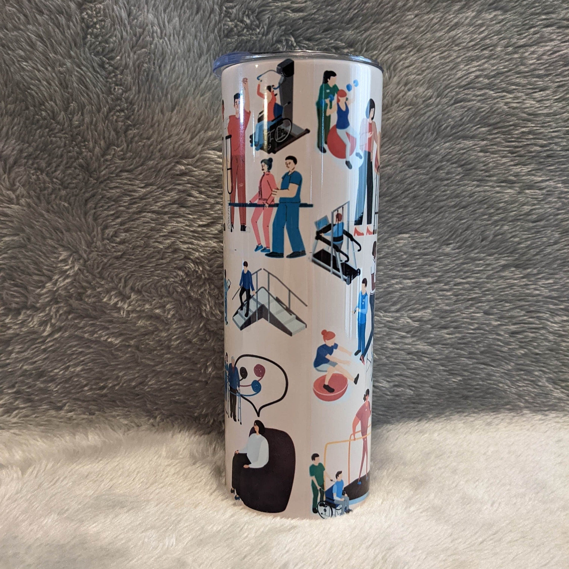 Physical Therapy Tumbler 20oz With Reusable Straw, Can Be Personalized