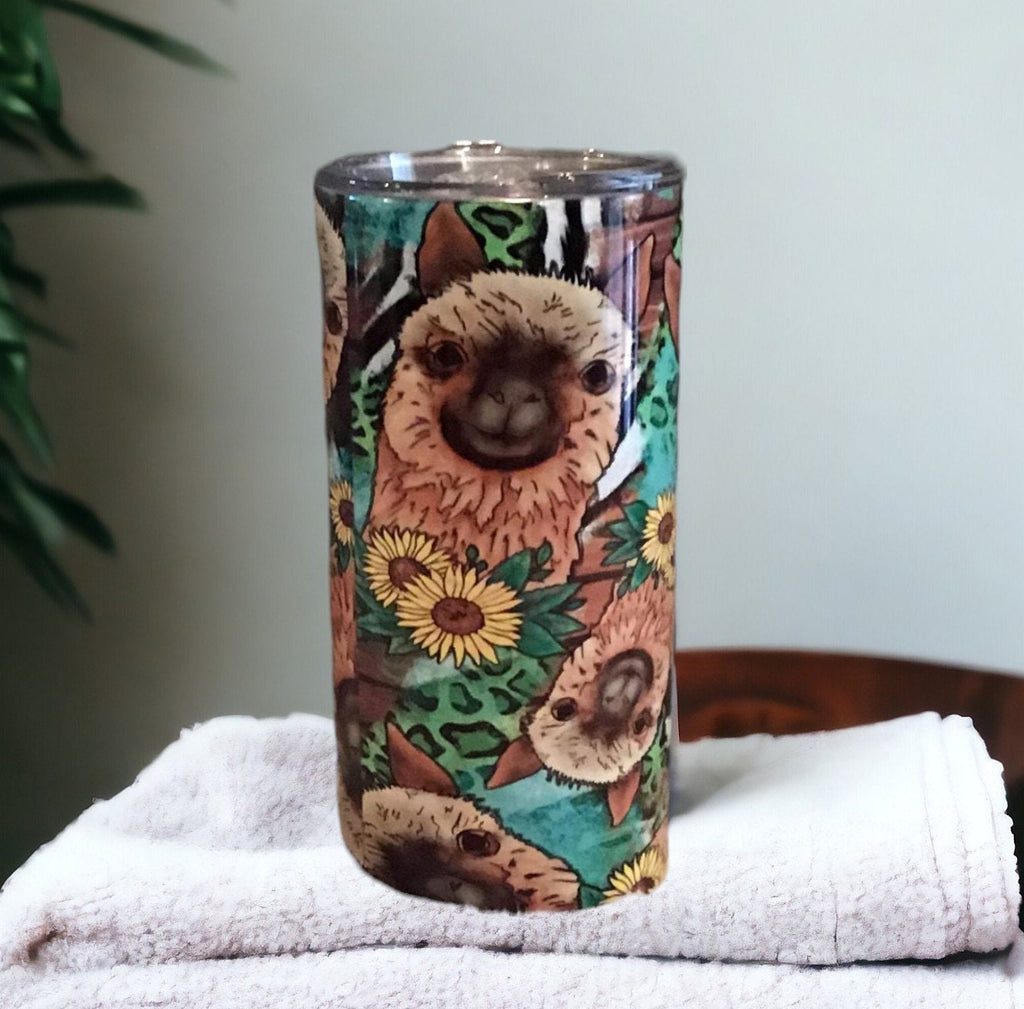 Llama Tumbler 15oz With Reusable Straw, Can Be Personalized