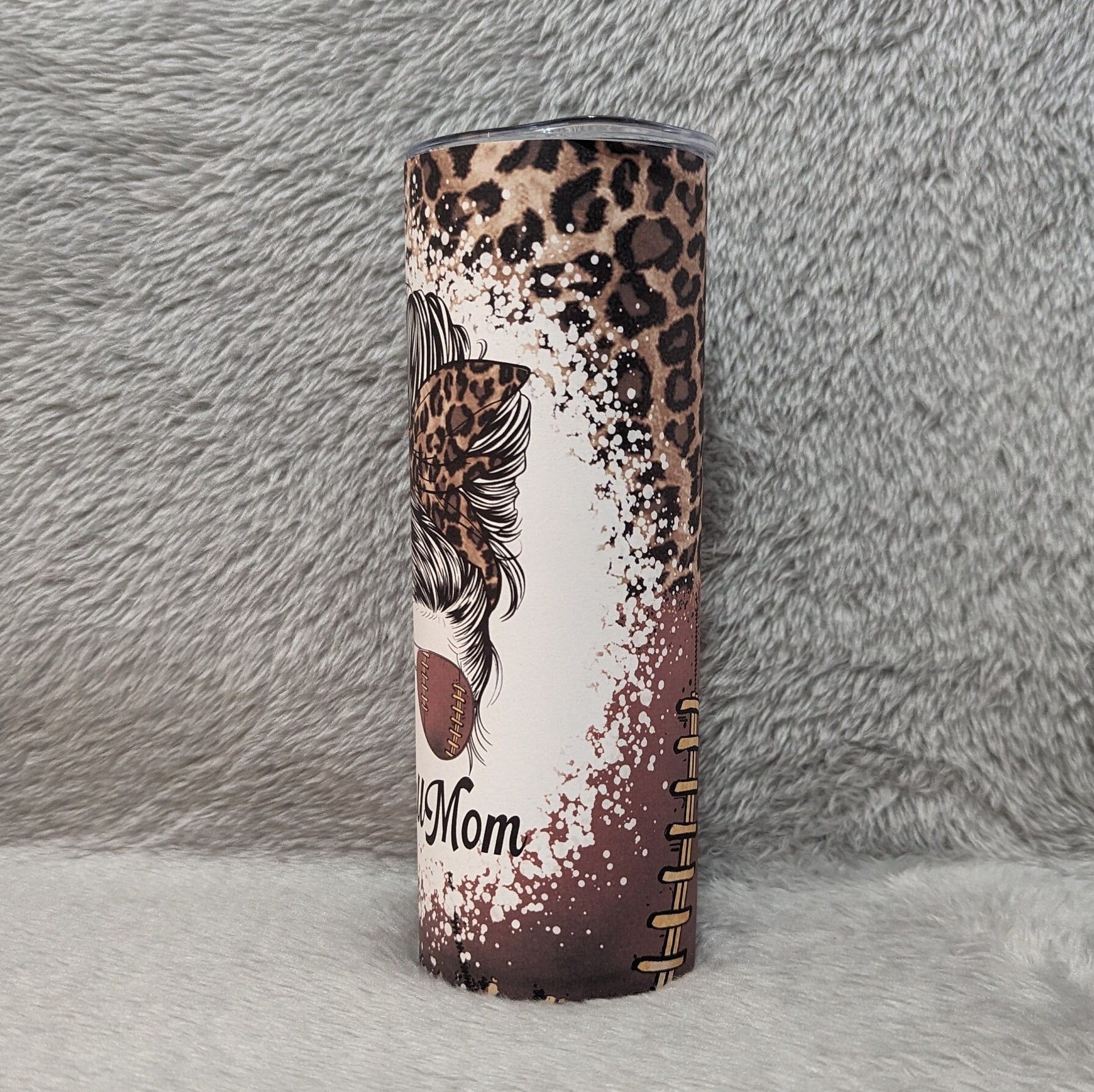 Football Mom Tumbler 20oz With Reusable Straw, Can Be Personalized