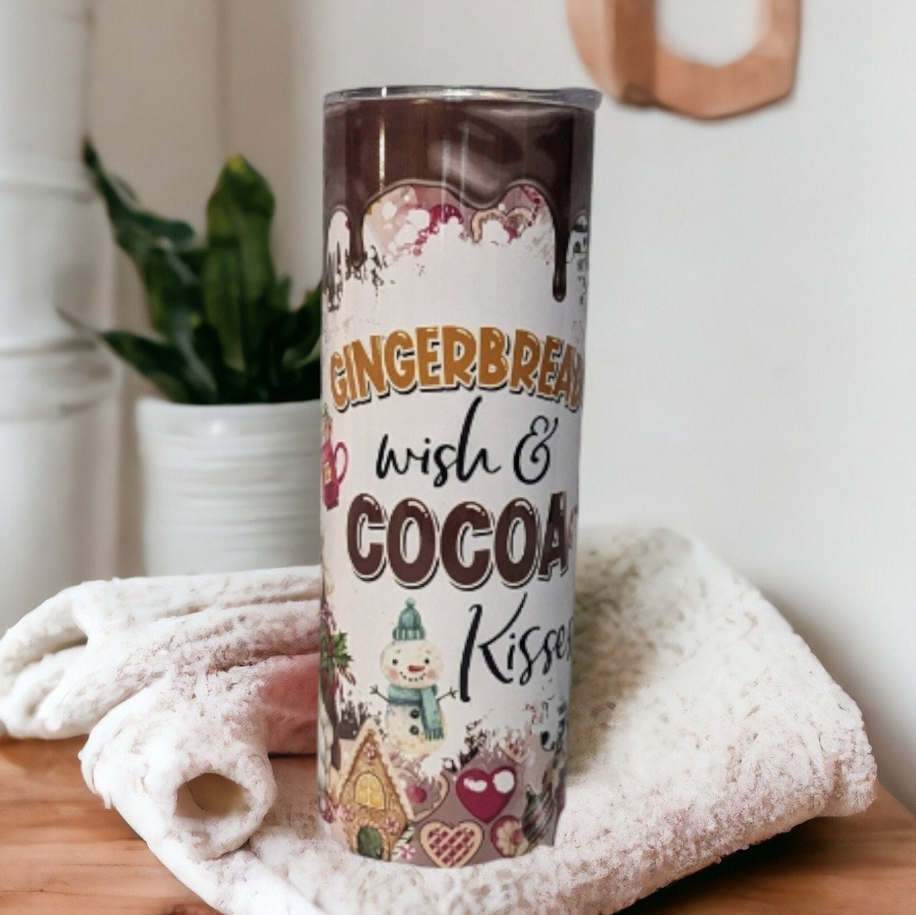 Gingerbread Gnomes Tumbler 20oz With Reusable Straw