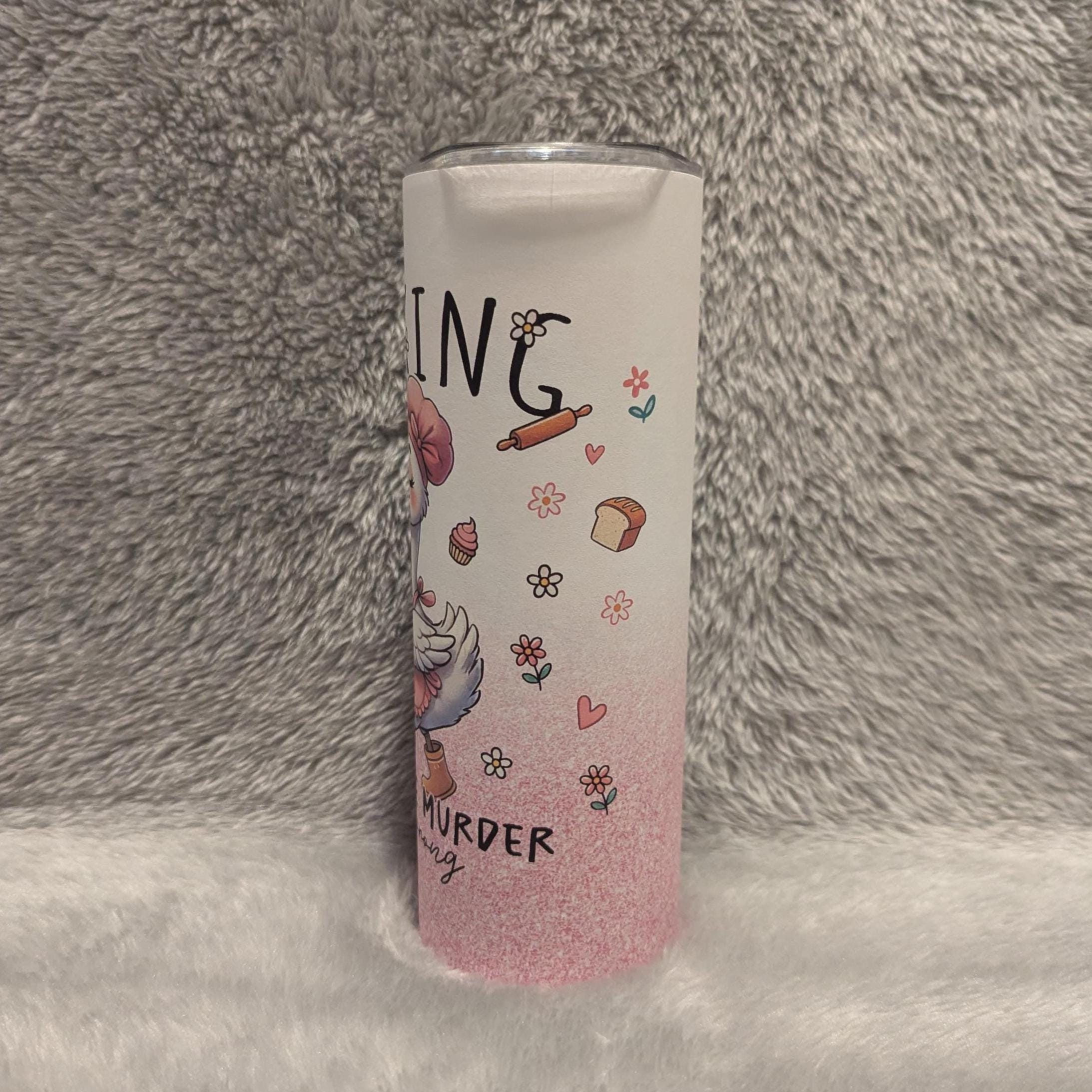 Cute Baking Goose Tumbler 20oz With Reusable Straw, Can Be Personalized