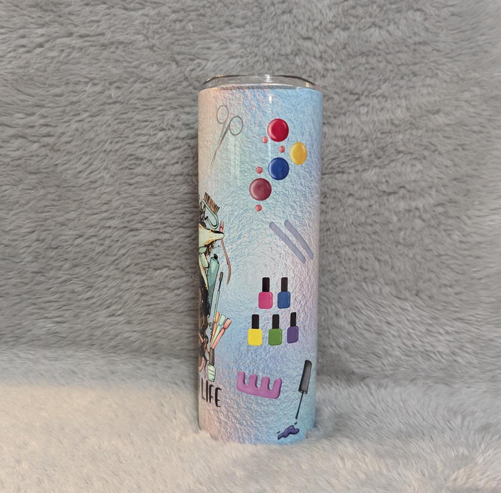 Nail Tech Tumbler 20oz With Reusable Straw, Can Be Personalized