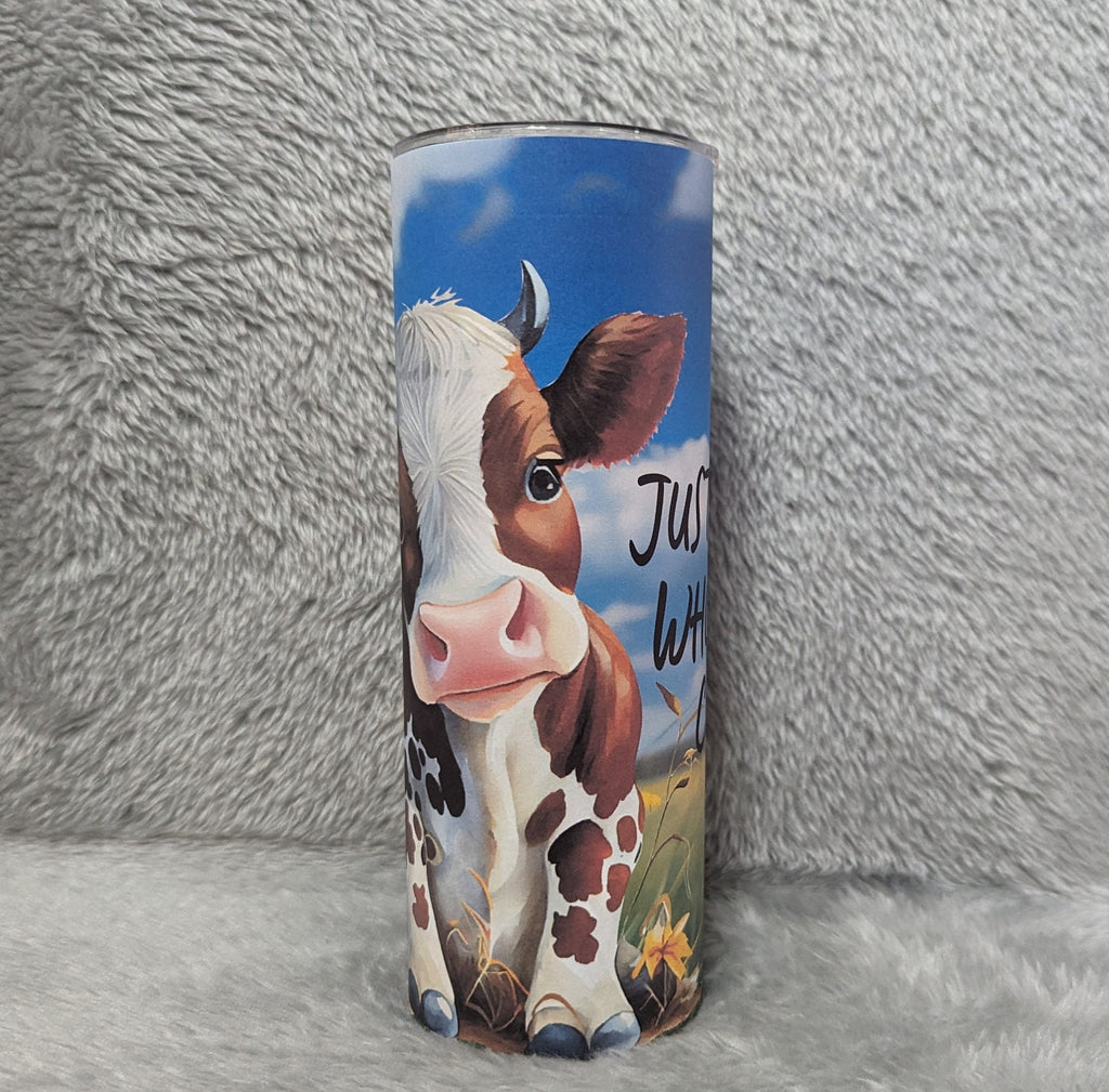 Just A Girl Who Loves Cows 20oz With Reusable Straw, Can Be Personalized