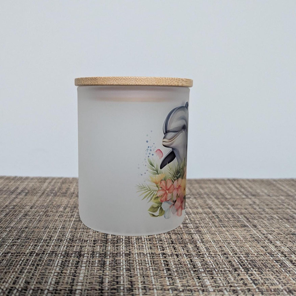 Floral Dolphin Candle Holder With A Battery Operated Flickering Tea Light