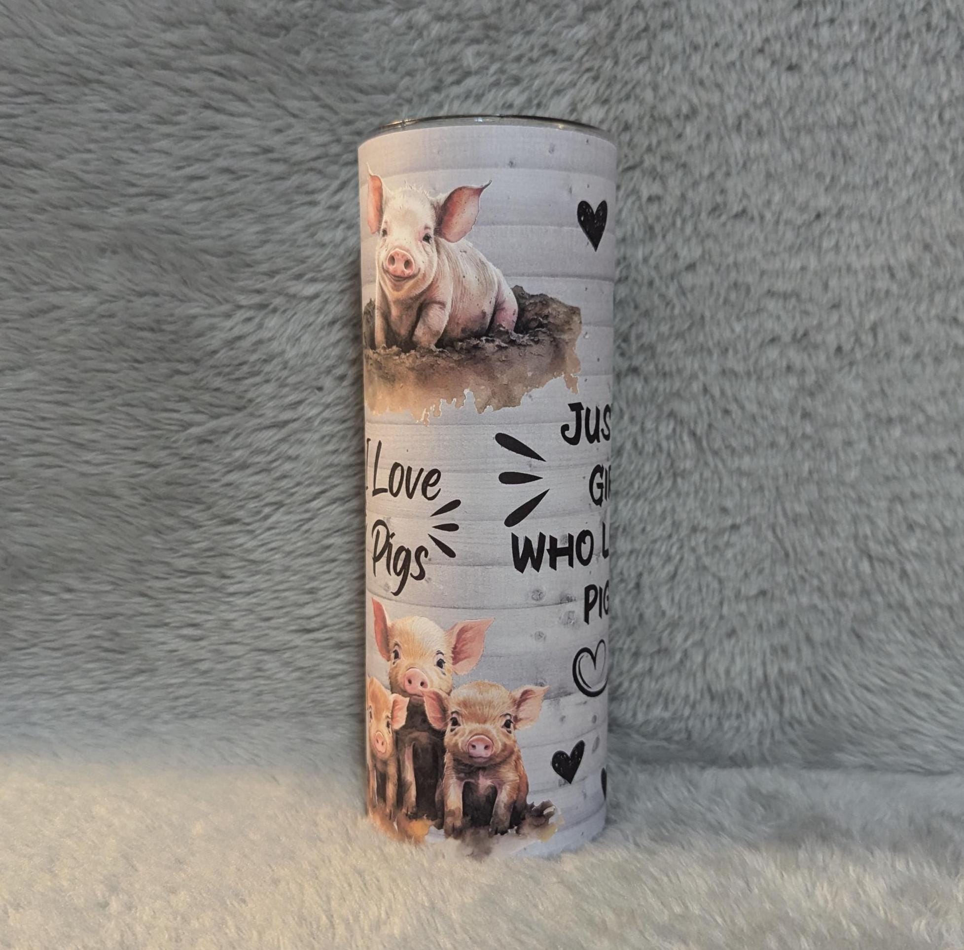 Just A Girl Who Loves Pigs Tumbler 20oz With Reusable Straw