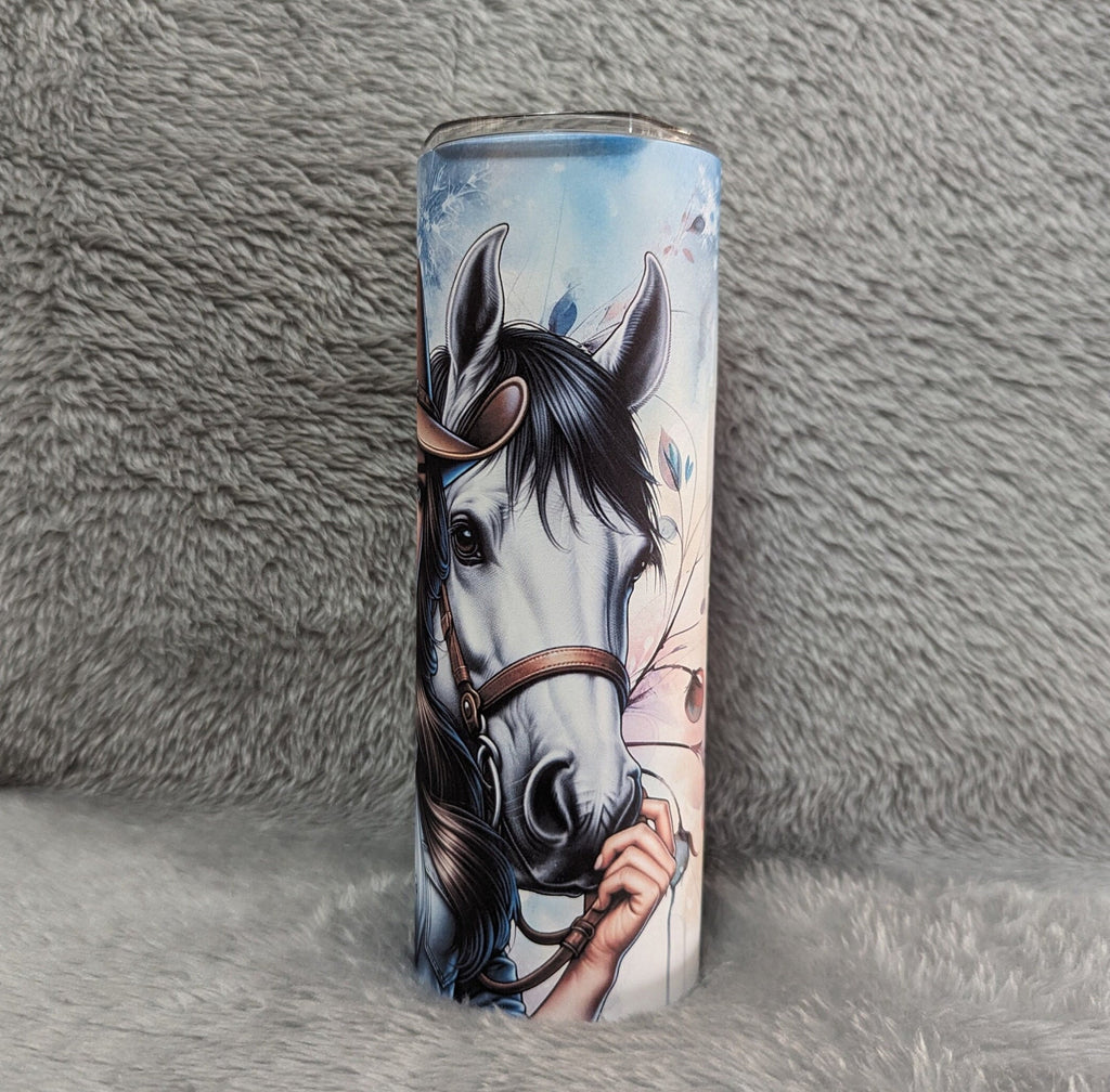 Cowgirl Tumbler 20oz With Reusable Straw, Can Be Personalized