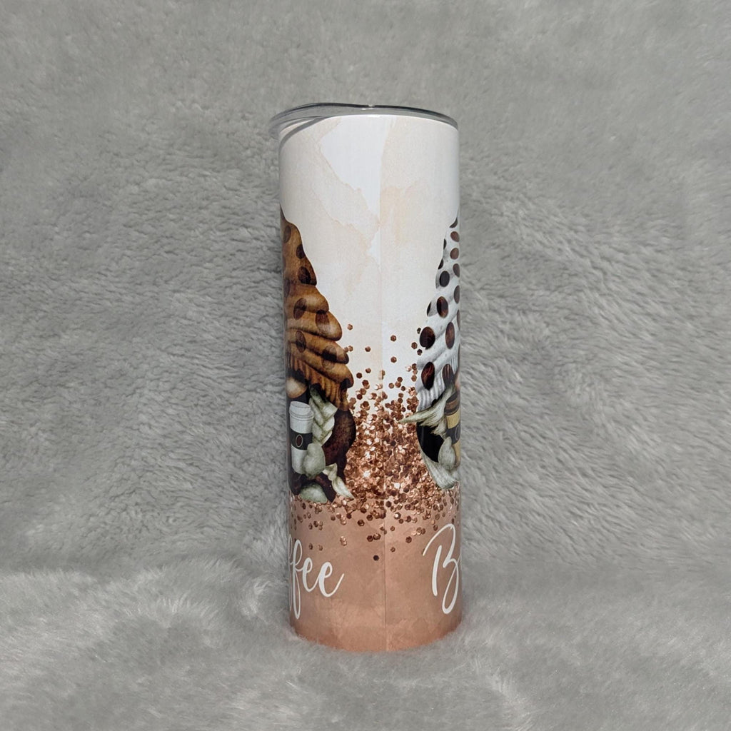 But First Coffee Gnomes Tumbler 20oz With Reusable Straw, Can Be Personalized