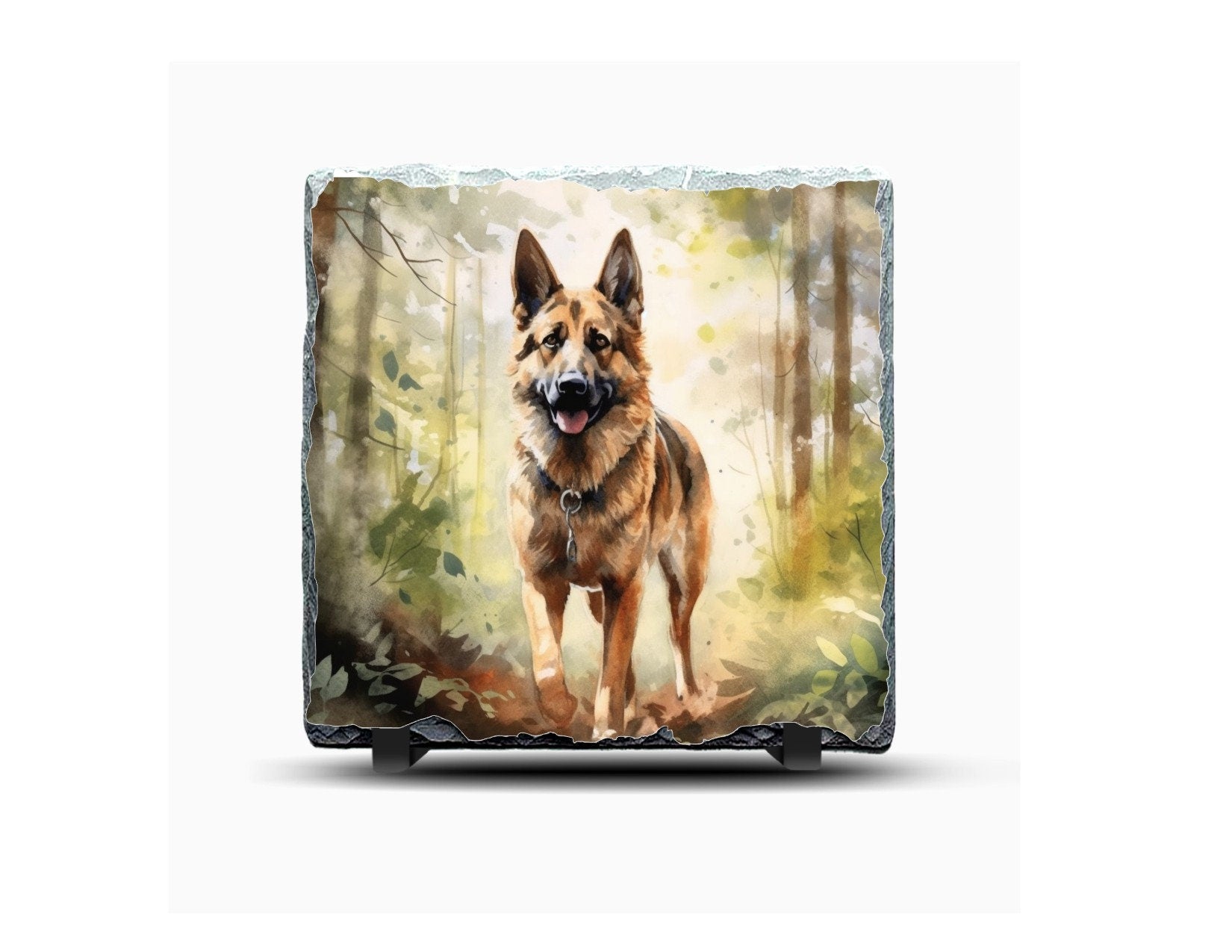 German Shepherd Slate Picture With Display Legs