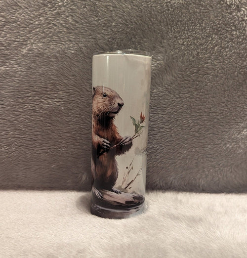 Beaver Tumbler 20oz With Reusable Straw, Can Be Personalized