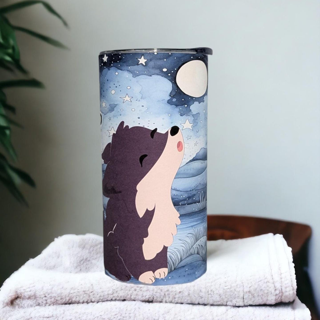 Kids Wolf Tumbler 15oz With Reusable Straw, Can Be Personalized