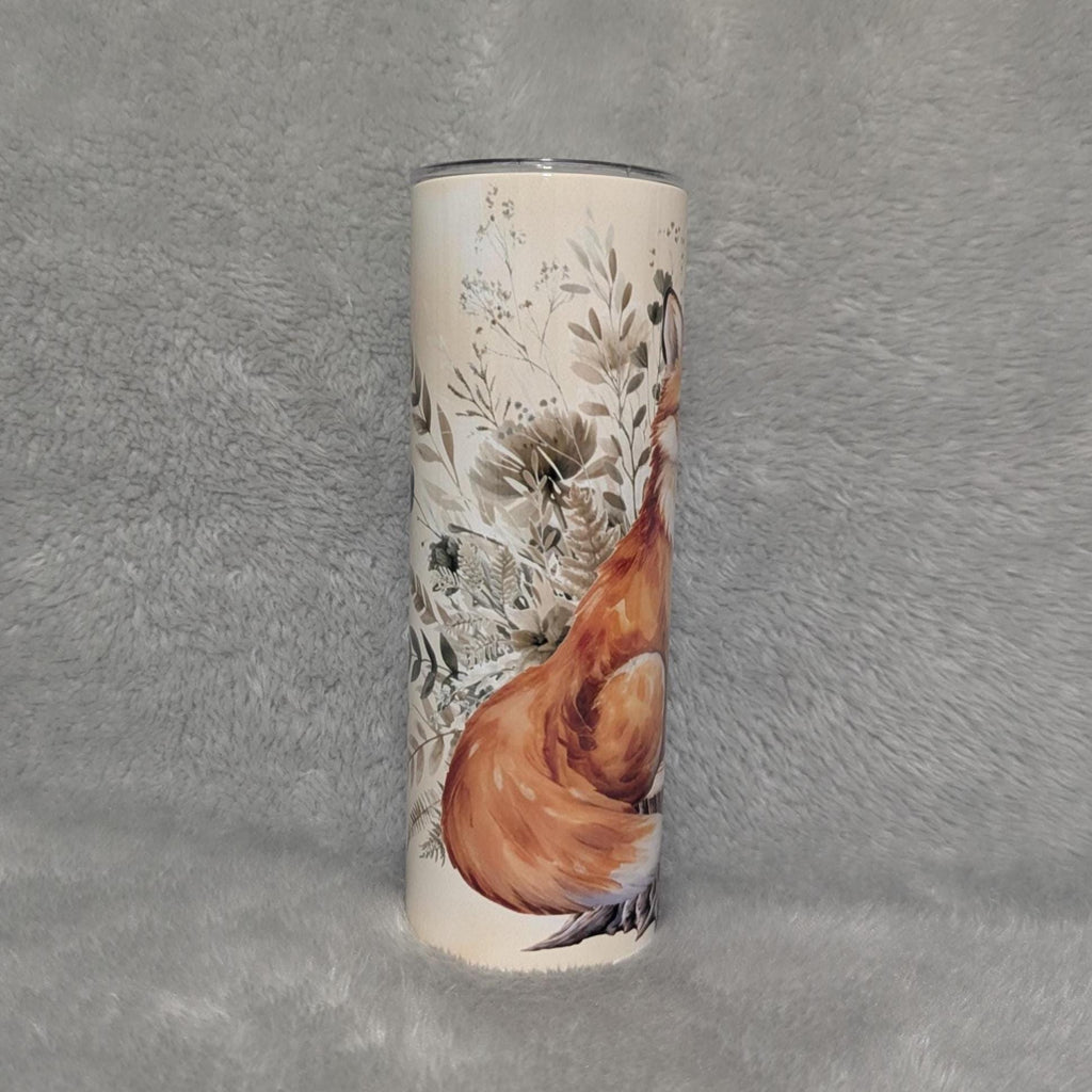 Boho Fox Tumbler 20oz With Reusable Straw, Can Be Personalized