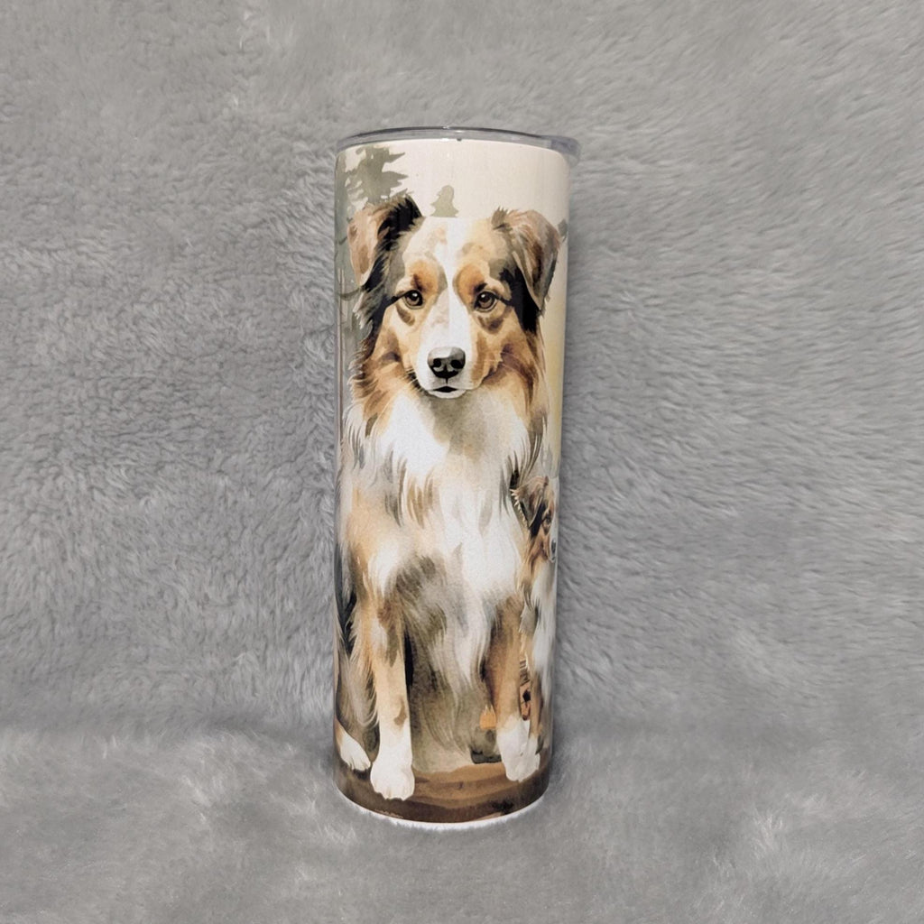 Australian Shepherd Tumbler 20oz With Reusable Straw, Can Be Personalized