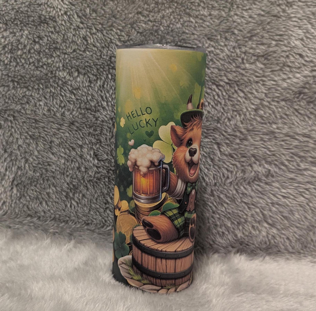 Irish Highland Cow Tumbler 20oz With Reusable Straw, Can Be Personalized