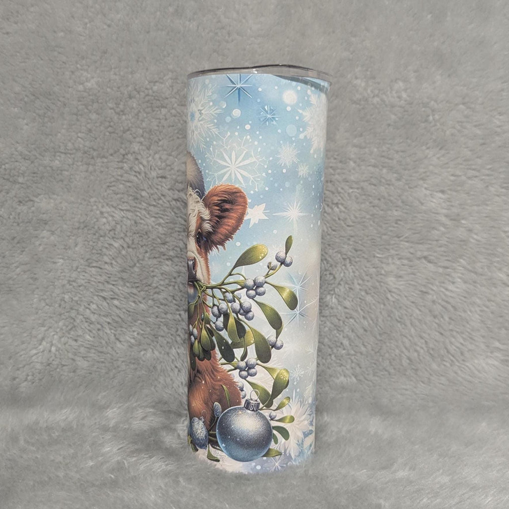 Christmas  - Winter Highland Cow Tumbler 20oz With Reusable Straw, Can Be Personalized