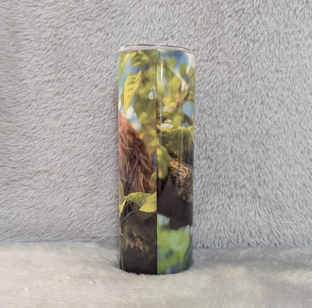 Sloth Tumbler with Sleepy Sloth 20oz With Reusable Straw, Can Be Personalized