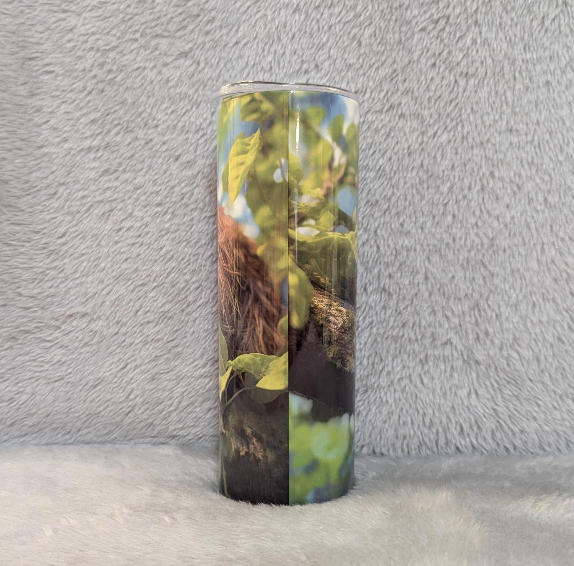Sloth Tumbler with Sleepy Sloth 20oz With Reusable Straw, Can Be Personalized