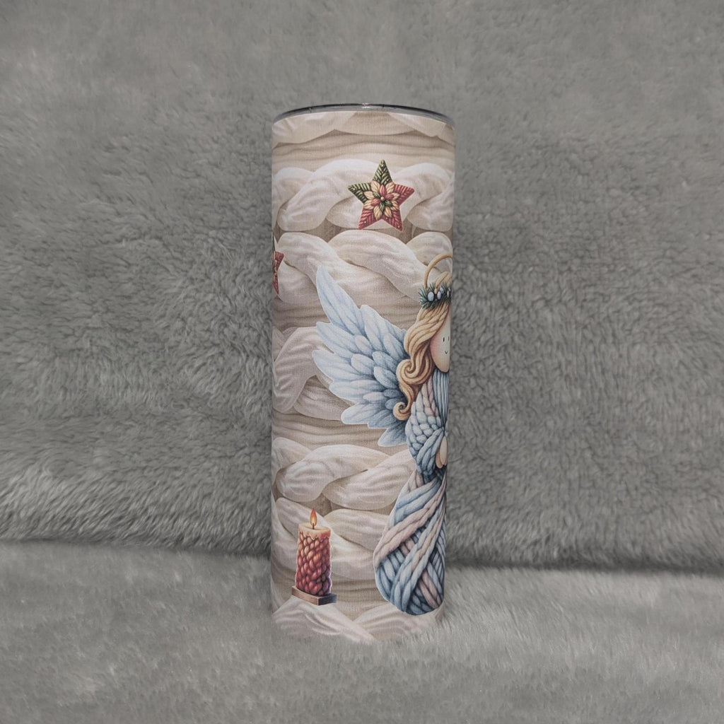 Faux Yarn Angel Tumbler 20oz With Reusable Straw, Can Be Personalized