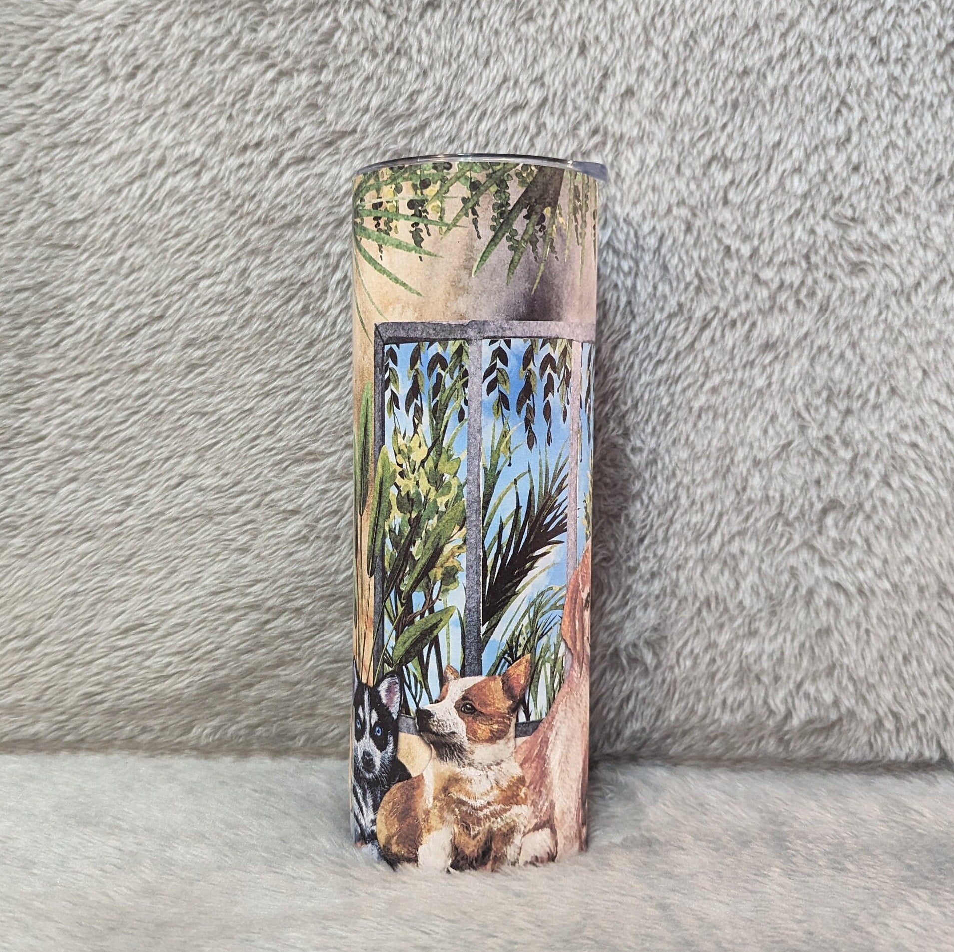 Dog Tumbler, Home Is Where My Dog Is Tumbler 20oz With Reusable Straw
